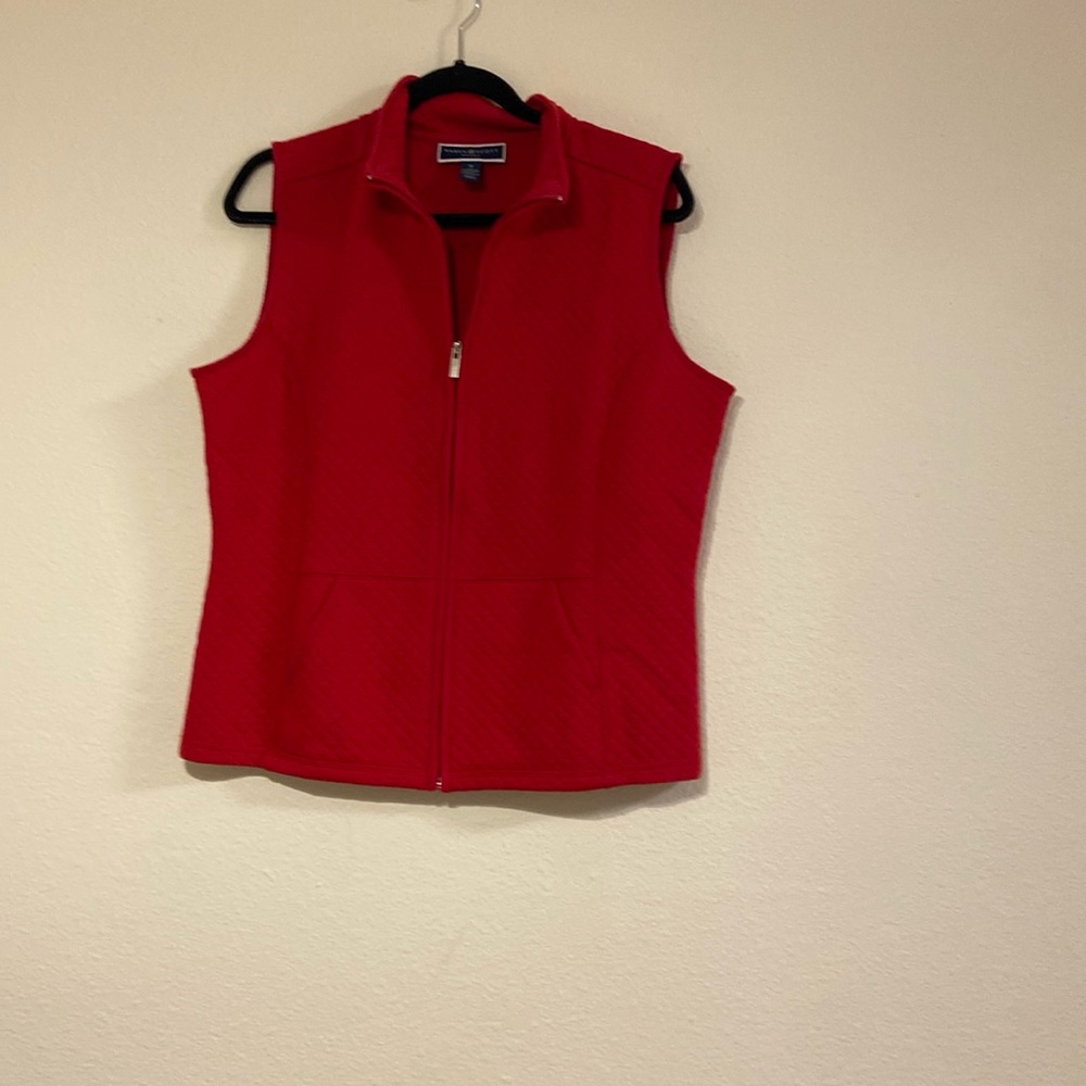 Karen Scott Sports Red Quilted Vest